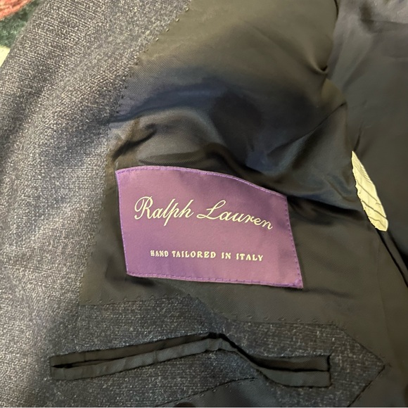 Ralph Lauren Purple Label Mens Navy Wool/Linen/Silk Blend Blazer- Sz 44R (Read) - Picture 4 of 13